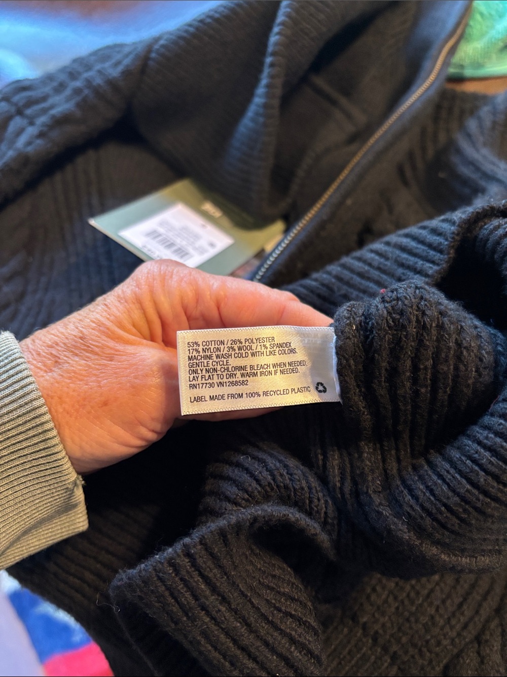Nili Lotan for Target Black Cable-Knit Half-Zip Turtleneck Sweater, size S - Picture 7 of 7